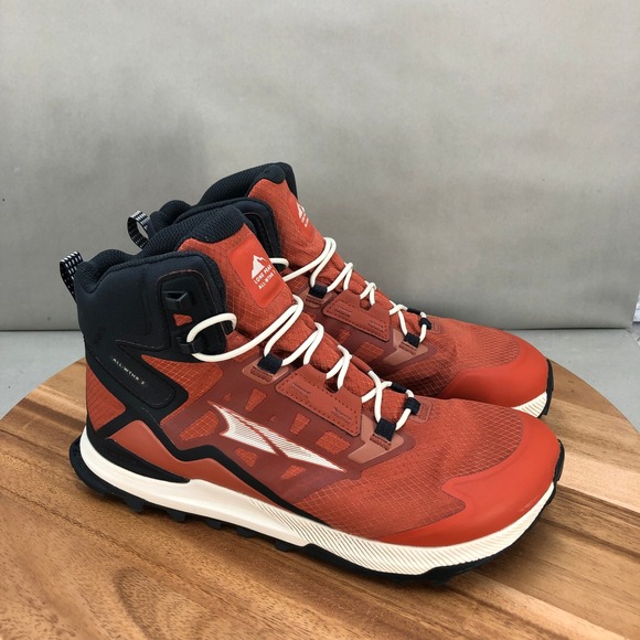 Altra Other - Altra Lone Peak ALL WTHR 2 Waterproof Trail Hiking Boots Orange Black Mens 9